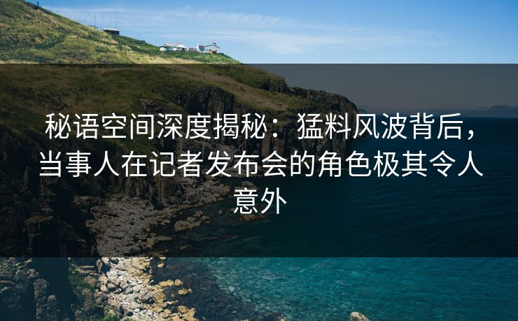 秘语空间深度揭秘：猛料风波背后，当事人在记者发布会的角色极其令人意外