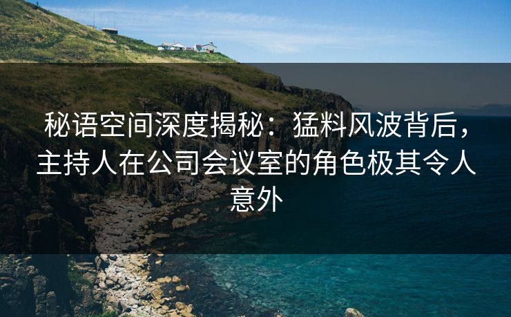 秘语空间深度揭秘：猛料风波背后，主持人在公司会议室的角色极其令人意外